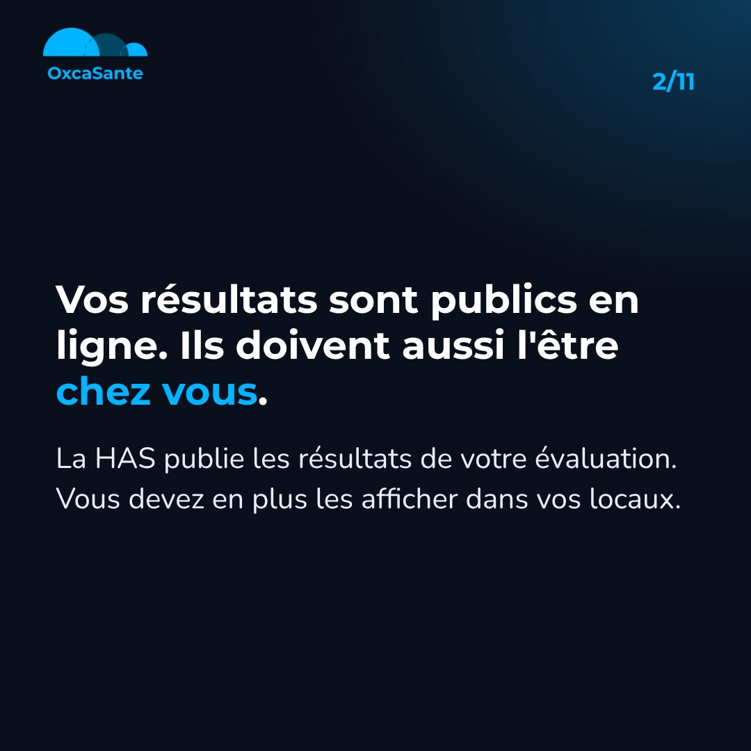Slide 2 du carrousel : vos résultats sont publics en ligne, ils doivent aussi l'être chez vous