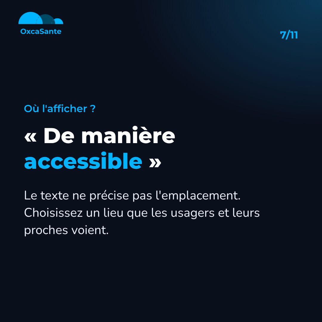 Slide 7 du carrousel : de manière accessible, le texte ne précise pas l'emplacement
