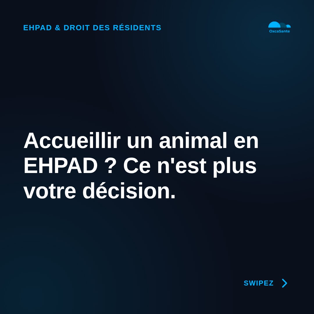 Slide 1 du carrousel OxcaSanté : accueillir un animal en EHPAD n'est plus la décision du seul directeur