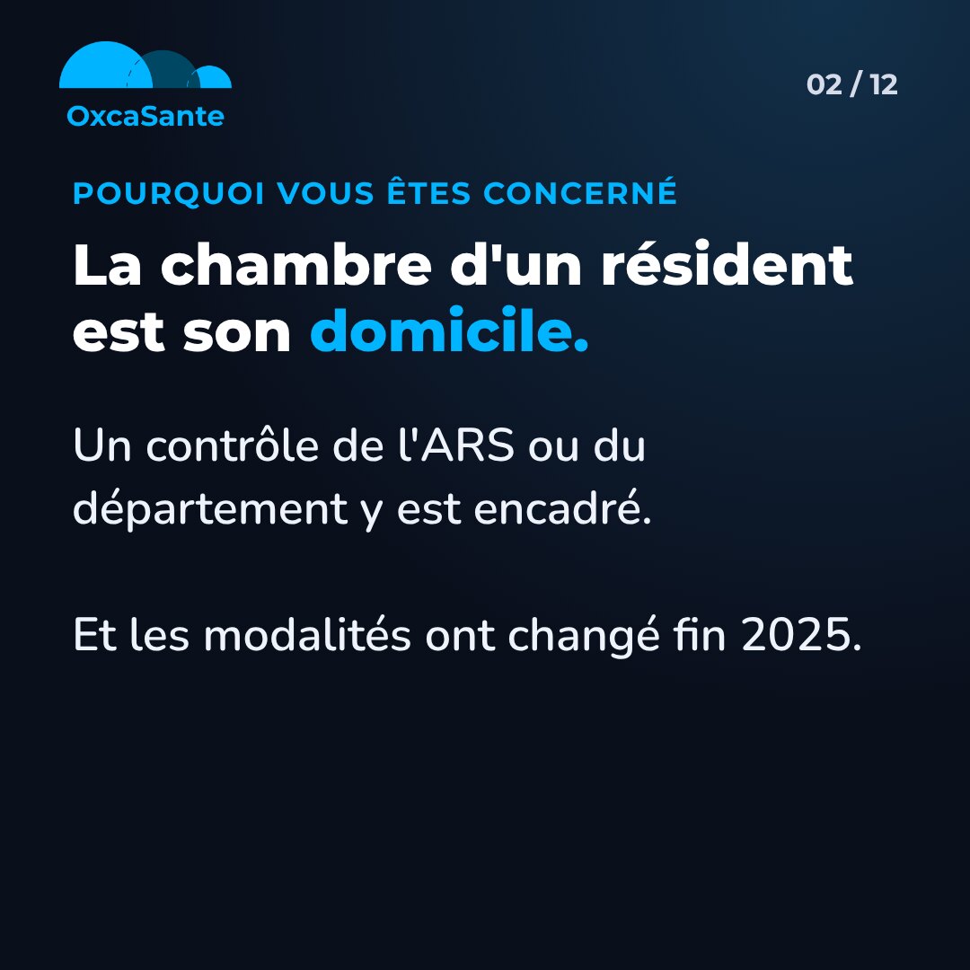 Slide 2 du carrousel : la chambre d'un résident est son domicile, un contrôle de l'ARS ou du département y est encadré