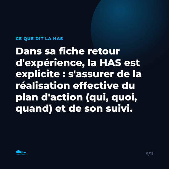 Slide du carrousel&nbsp;: la HAS est explicite sur le suivi du plan d'actions