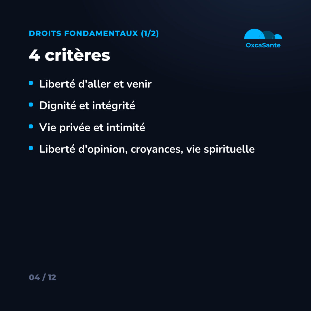 Slide 4 du carrousel : droits fondamentaux, 4 des 7 critères impératifs