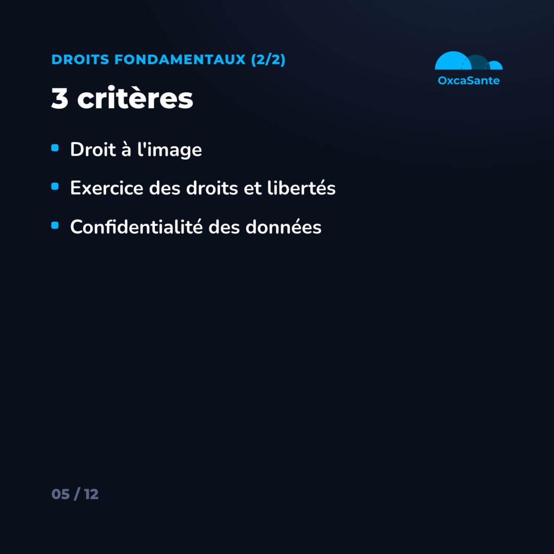 Slide 5 du carrousel : droits fondamentaux, les 3 derniers critères impératifs