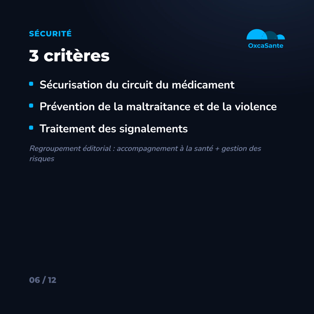 Slide 6 du carrousel : sécurité, circuit du médicament et prévention de la maltraitance