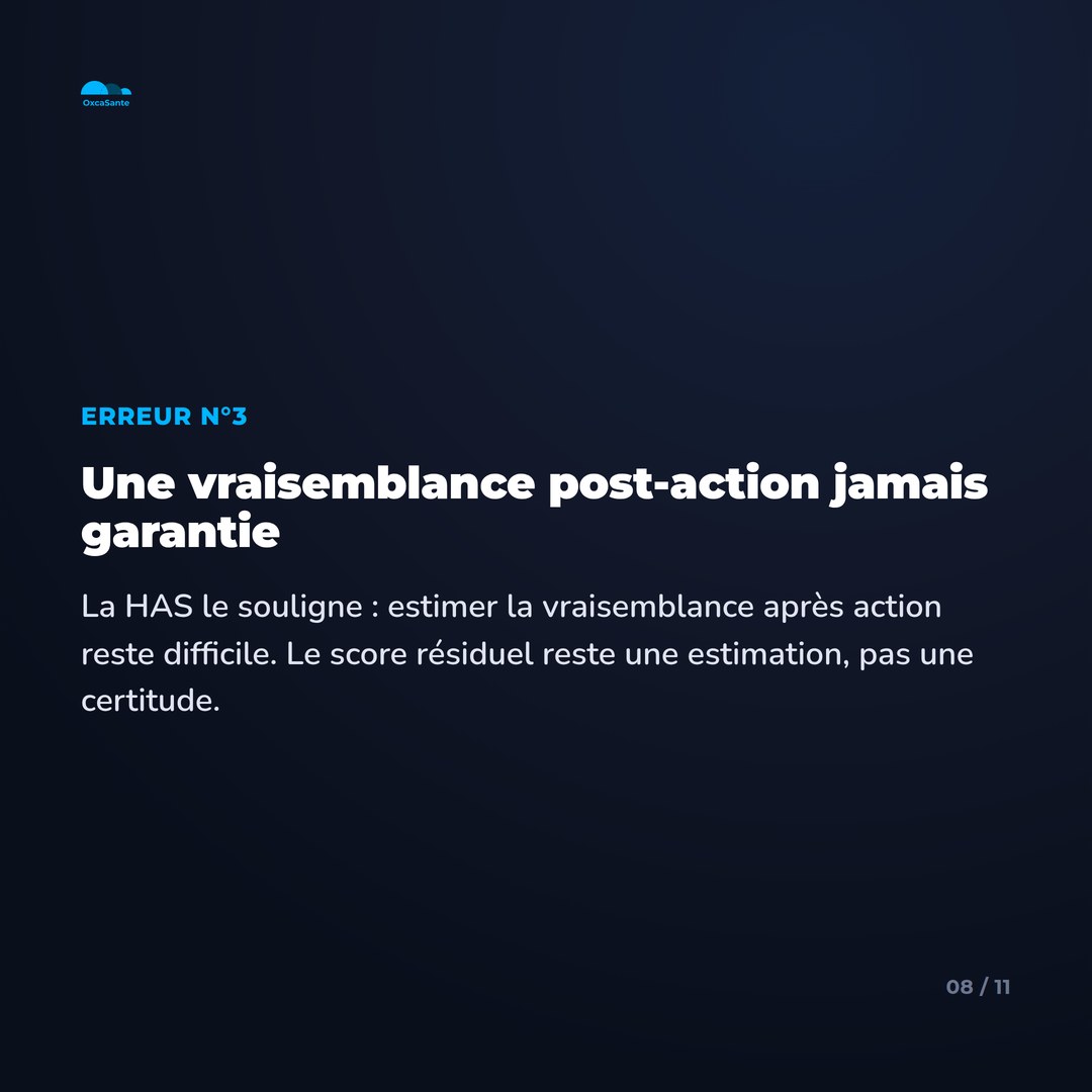 Slide 8 du carrousel : erreur n°3, une vraisemblance post-action jamais garantie