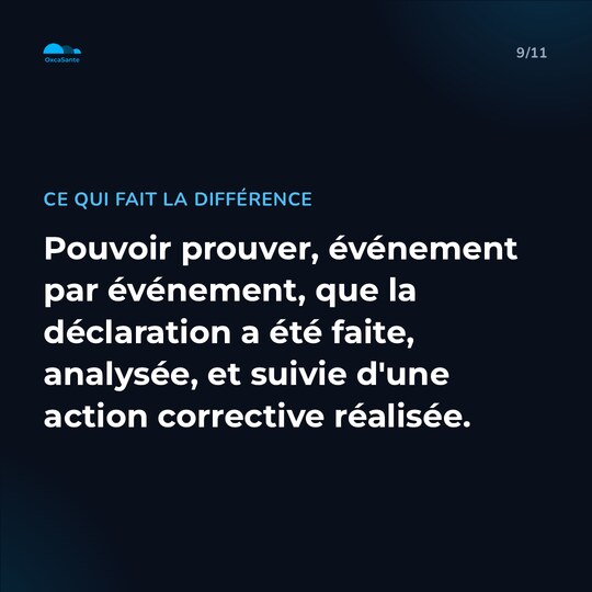 Slide du carrousel&nbsp;: pouvoir prouver, événement par événement, la déclaration, l'analyse et l'action corrective