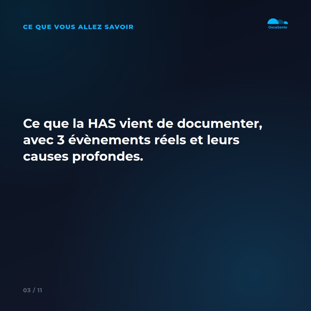 Slide du carrousel : ce que la HAS vient de documenter, avec 3 évènements réels et leurs causes profondes