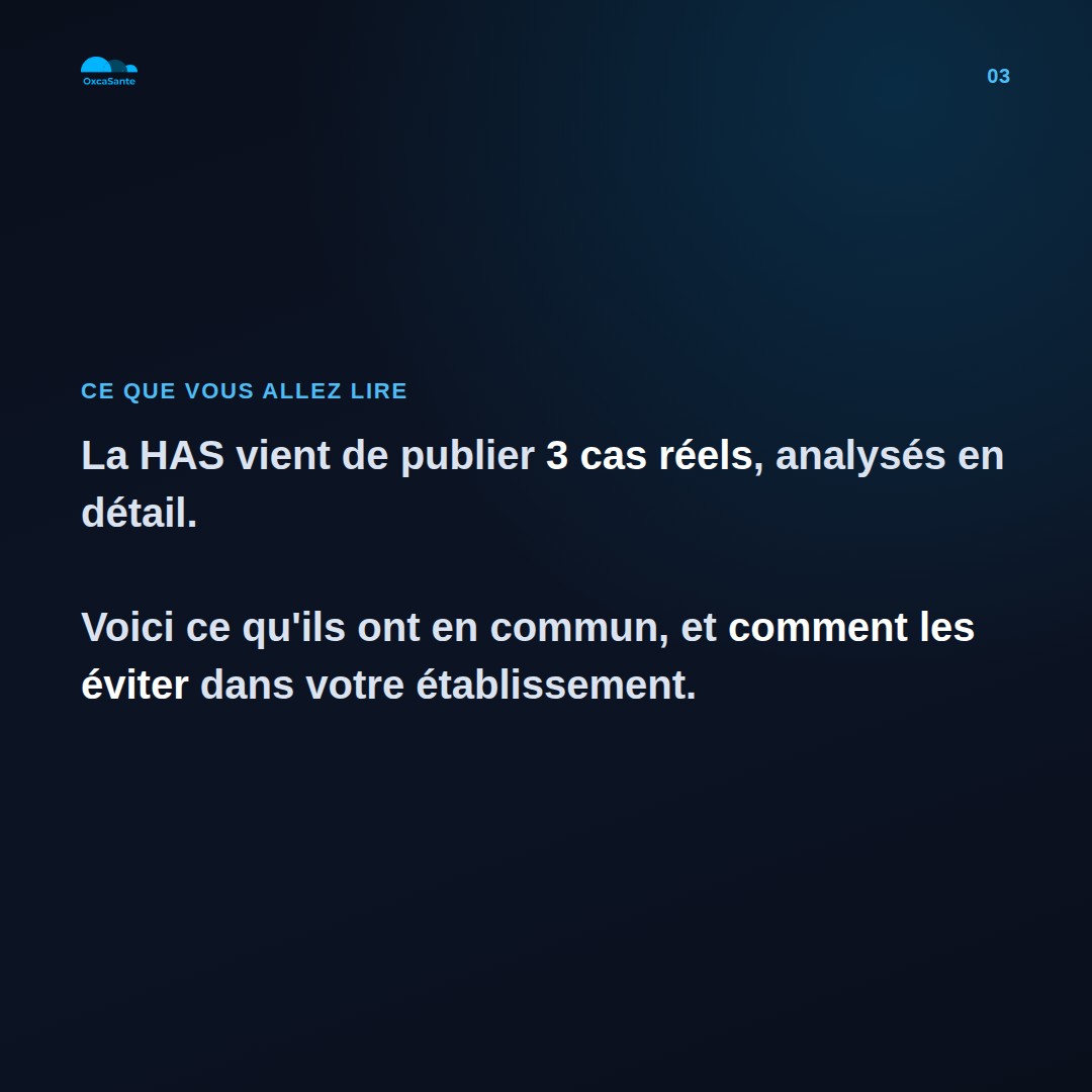 Slide du carrousel : la HAS vient de publier 3 cas réels, ce qu'ils ont en commun et comment les éviter