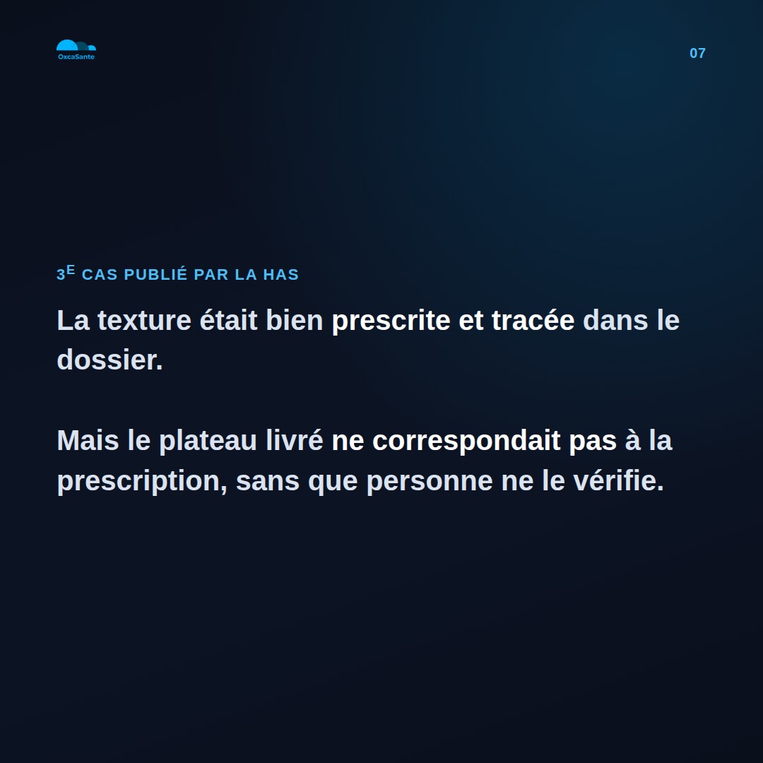 Slide du carrousel : la texture était prescrite et tracée mais le plateau livré ne correspondait pas à la prescription