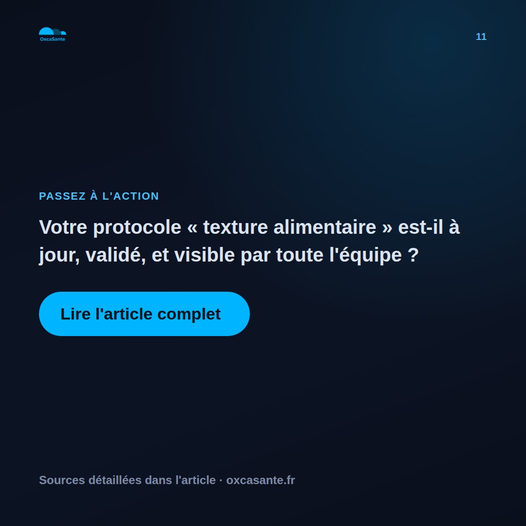 Slide du carrousel : votre protocole texture alimentaire est-il à jour, validé et visible par toute l'équipe