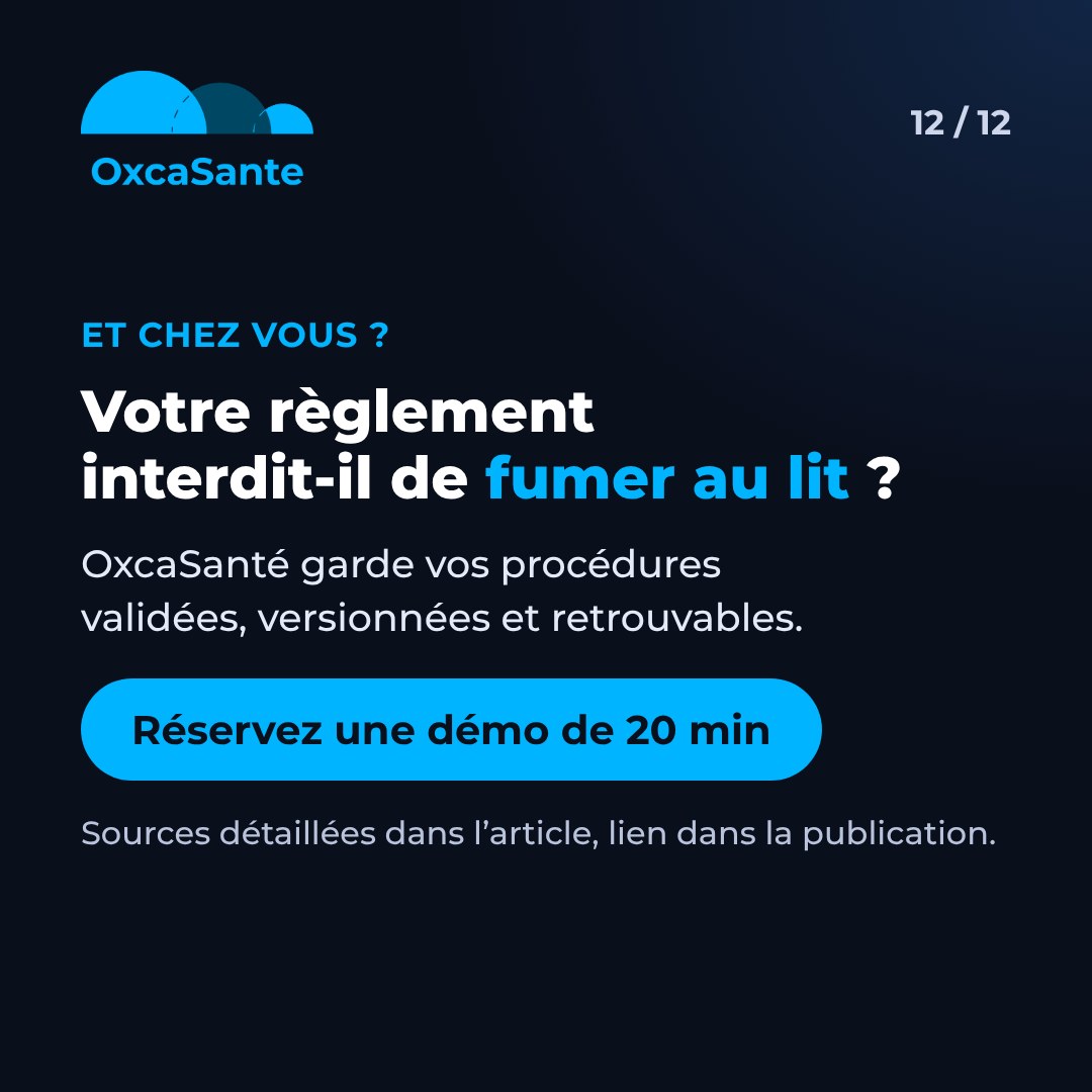 Slide 12 du carrousel&nbsp;: votre règlement interdit-il de fumer au lit, réserver une démo de 20 minutes