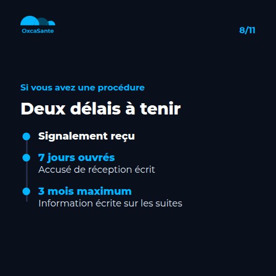 Slide du carrousel&nbsp;: frise des deux délais, accusé de réception écrit sous 7 jours ouvrés, information écrite sur les suites sous 3 mois maximum