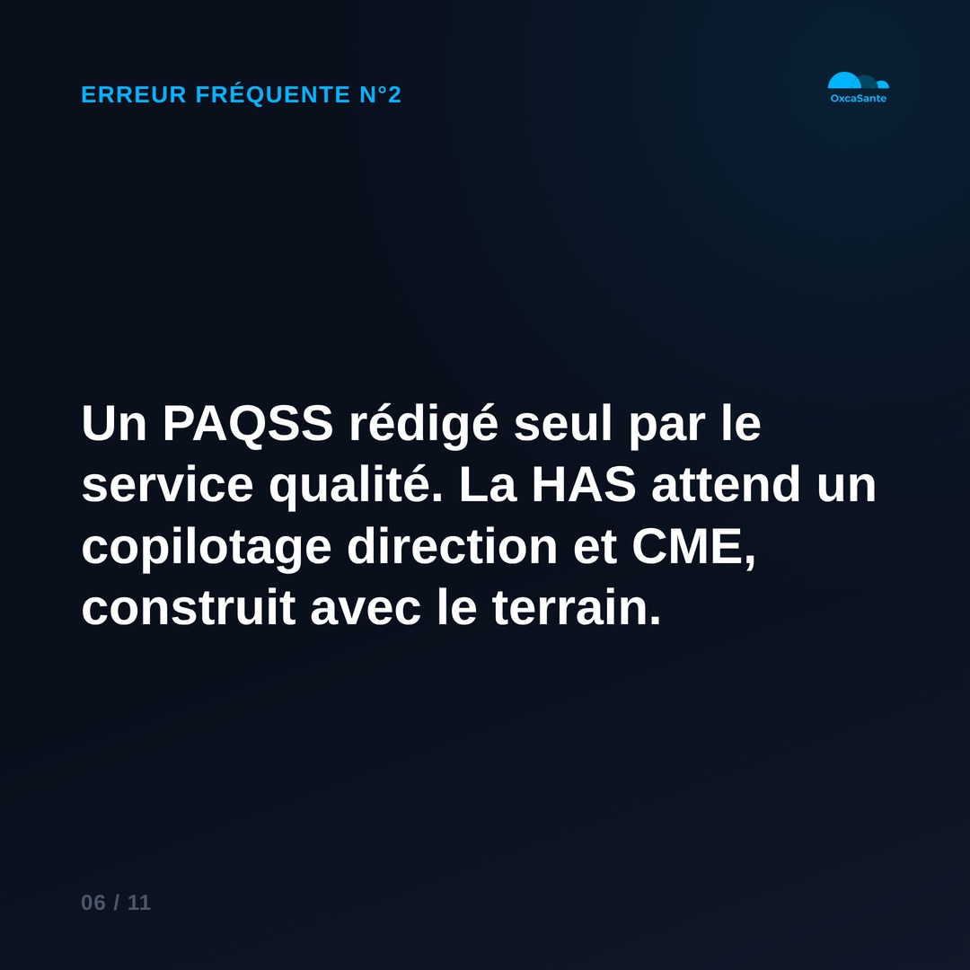 Slide 6 du carrousel : la HAS attend un copilotage direction et CME, construit avec le terrain
