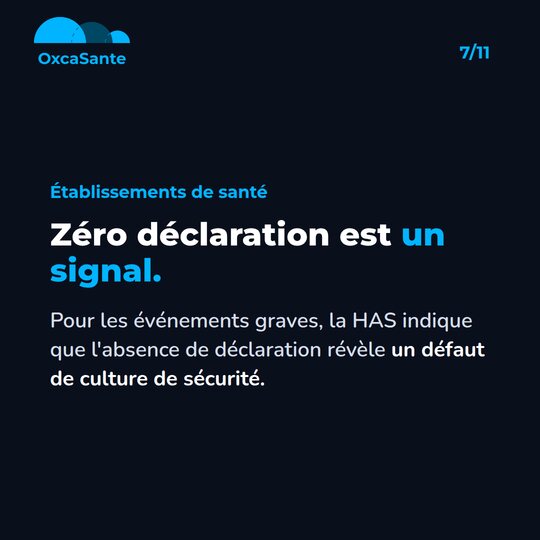 Slide 7 du carrousel : établissements de santé, zéro déclaration est un signal