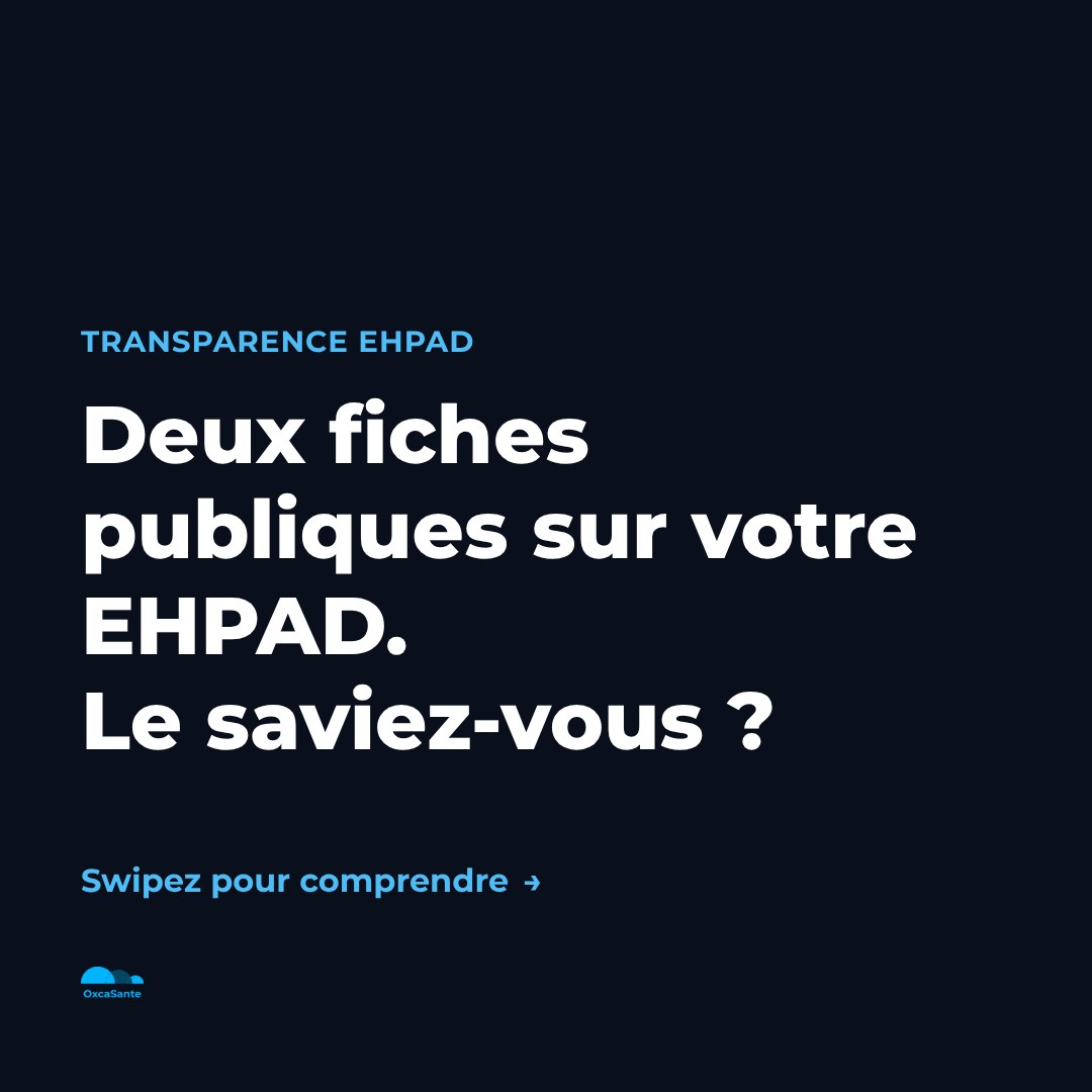 Slide 1 du carrousel OxcaSanté : deux fiches publiques sur votre EHPAD, le saviez-vous ?