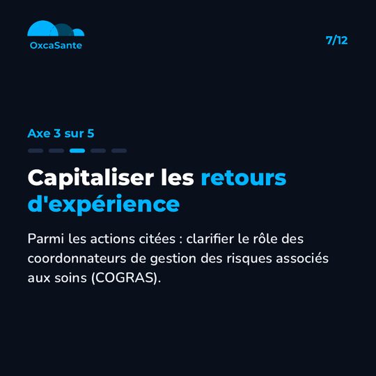 Slide du carrousel&nbsp;: axe 3 sur 5, capitaliser les retours d'expérience, rôle des COGRAS