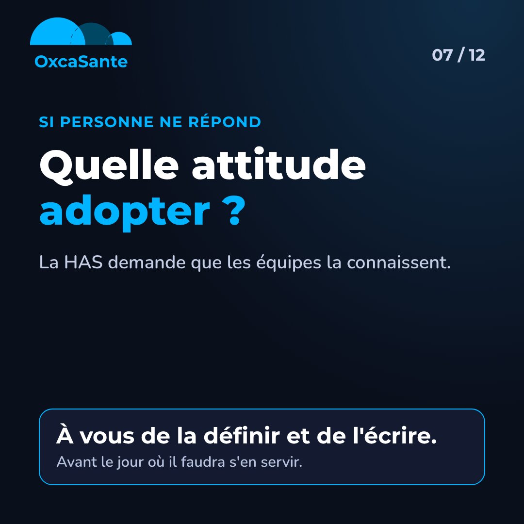 Slide 7 du carrousel : si personne ne répond, quelle attitude adopter, à vous de la définir et de l'écrire