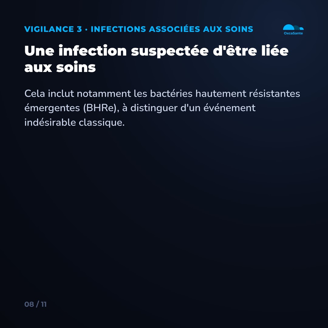 Slide 8 du carrousel : une infection suspectée d'être liée aux soins déclenche ce troisième circuit